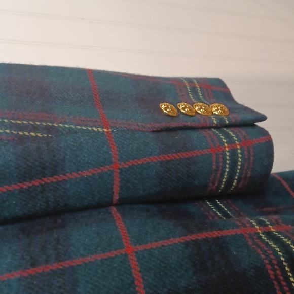 Vintage Lauren Ralph Lauren Plaid Wool Double Breasted Coat Size Medium - Picture 6 of 10